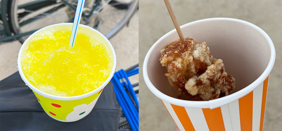 かき氷と唐揚げ